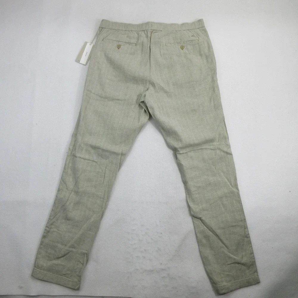 Tommy Bahama Men Pants LT Beach Coast Linen Blend Herringbone Elastic Waist New